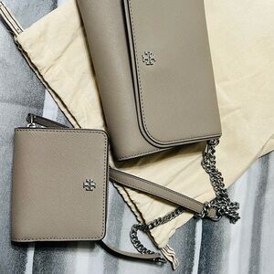Tory Burch Taupe Crossbody Bag Set